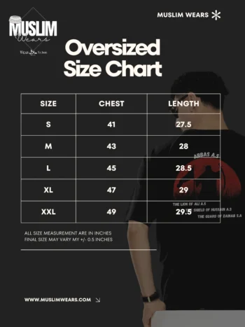 Oversized T Shirt SIze Chart